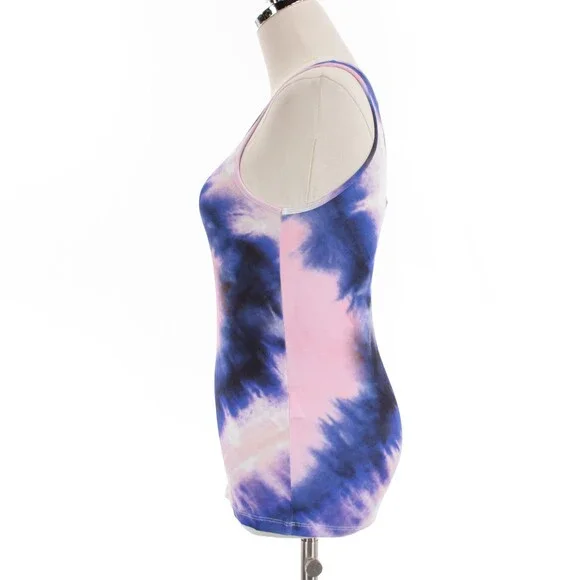 Paco Rabanne NWD Sleeveless Tank Top Size 38 (US 6) in Pink / Blue Tie Dye